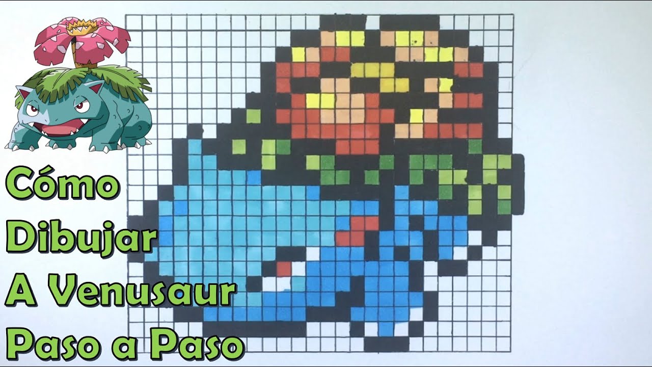 Cómo Dibujar a Venusaur en 8 bit o Pixel Art! TUTORIAL PASO A PASO