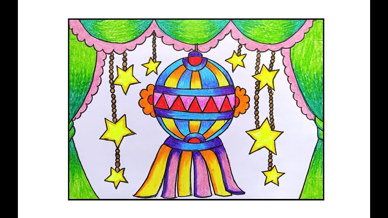 HAPPY DIWALI DRAWING/AKASH KANDIL DRAWING/HOW TO DRAW AKASHKADIL/DIWALI SPECIAL DRAWING STEP BY STEP