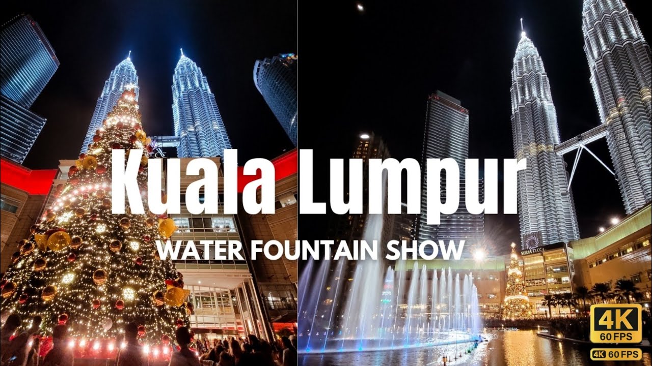 [4k] Ultra-HD | Petronas Twin Tower X APATEU Water Fountain Show | Night Walking Tour