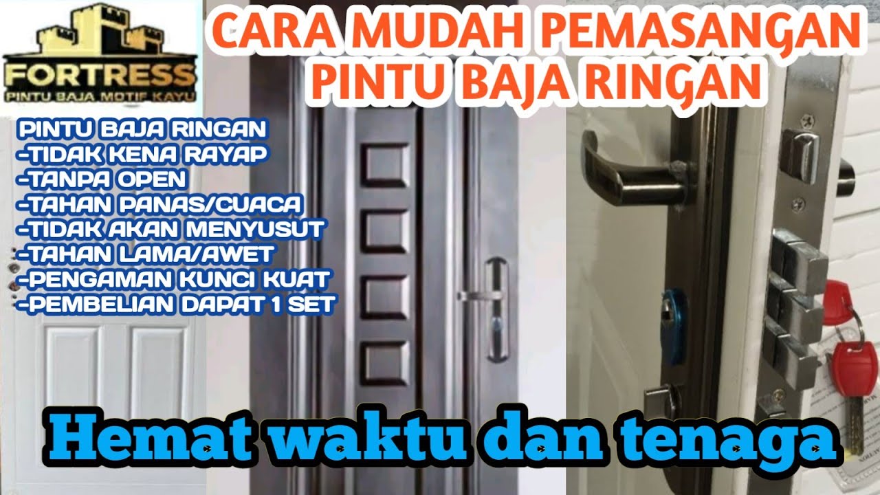 cara mudah pemasangan pintu baja ringan FORTRESS dan sejenisnya #fortress #pintubajaringan #kodai