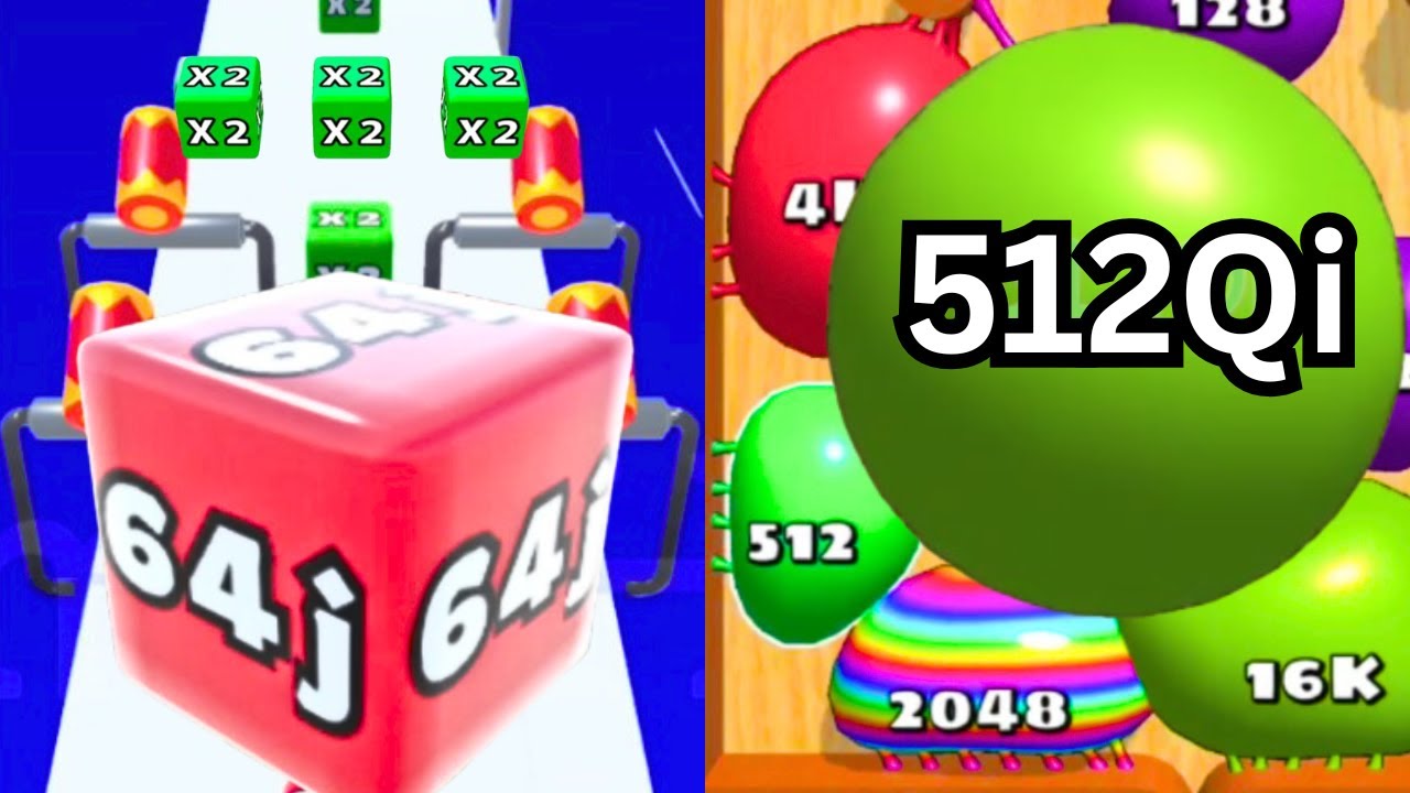 Jelly Run 2048 VS Blob Merge 3D 🤯 64J vs 512Qi vs 64H | High Score Challenge 🔥
