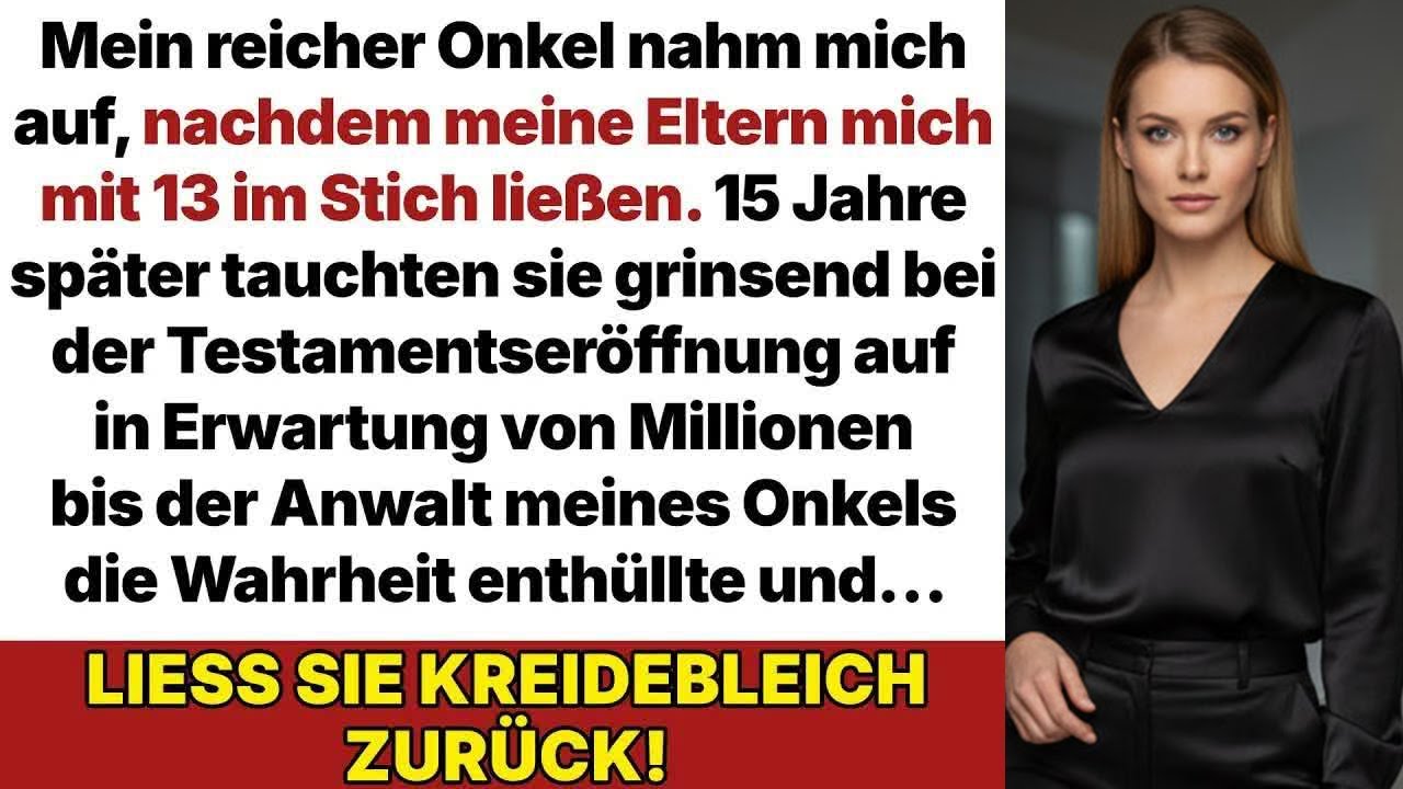 Mein Millionärsonkel nahm mich auf, als meine Eltern mich mit 13 verließen  15 Jahre später…