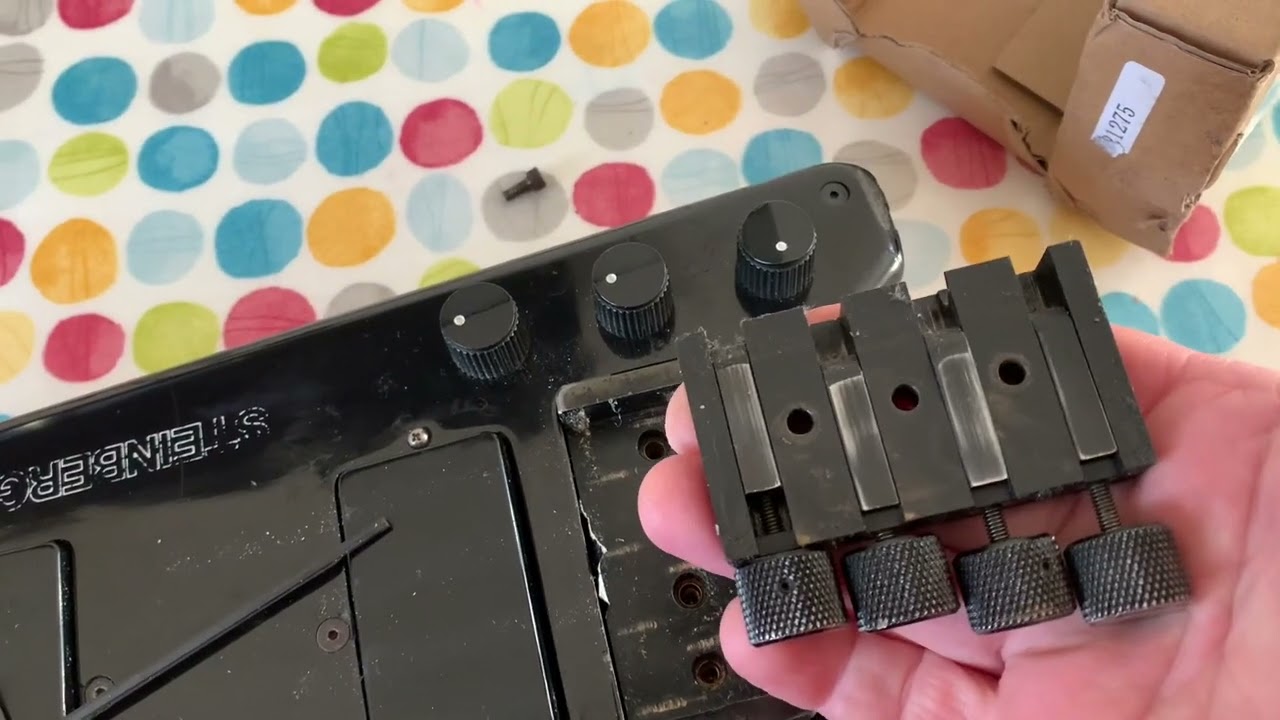 1981 Steinberger L2 bridge and headpiece removal, fretboard grain lines removed.