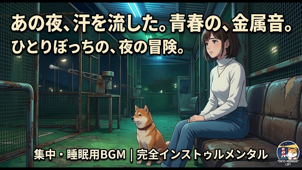 【睡眠・作業用BGM】深夜のバッティングセンター ⚾ 青春の金属音とネオンのASMR | 切ない夜のLo-fi Hip Hop