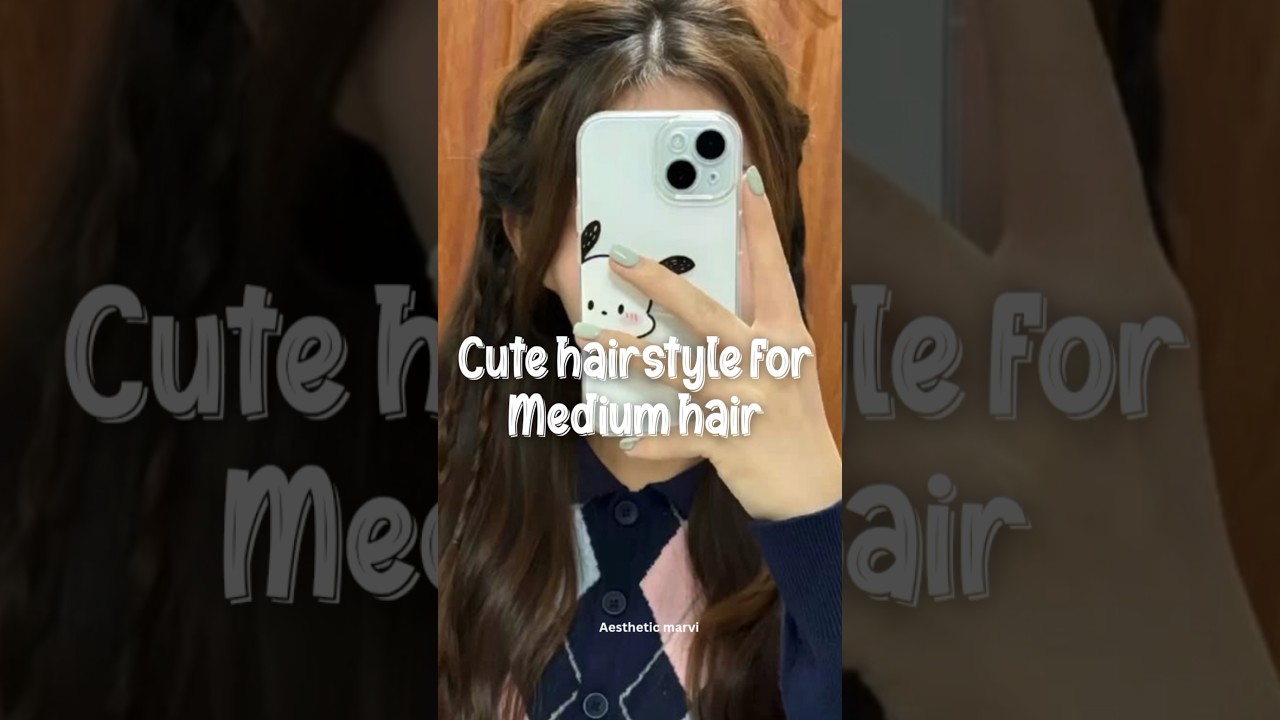 Medium hairstyle 💫💖 #fypviralシ #easyhairstyles #hairtutorial #glowup #cute #viralshort