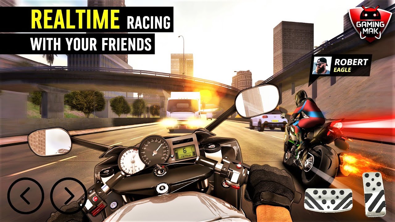 MotorBike: Traffic & Drag Racing Game / Real Time Racing & Police Chase - Android Gameplay - HD