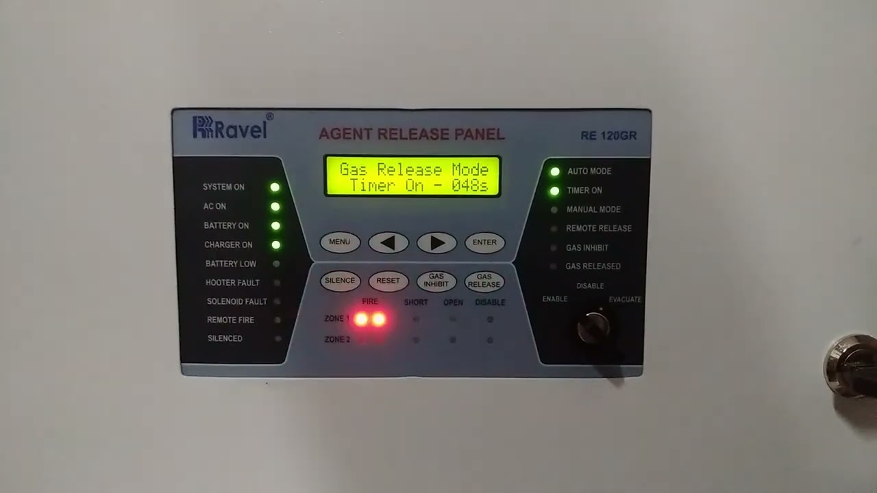 FM200 Gas System panel - FIRE suppression system - Panel - Zone Activate testing process