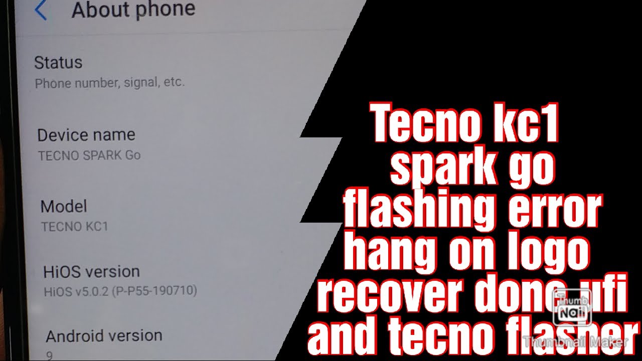 Tecno kc1 tecno go hang on logo flashing error done with ufi emmc tool