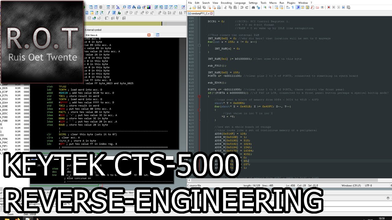Keytek CTS-5000 - Part 3 - Reverse Engineer, Disassembly and Decompile process.