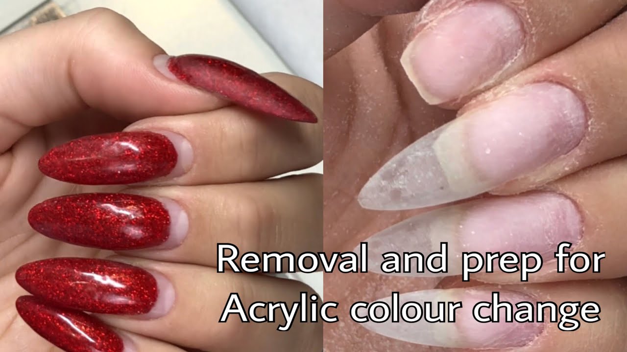 PREPPING NAILS FOR ACRYLIC COLOUR CHANGE | My nails
