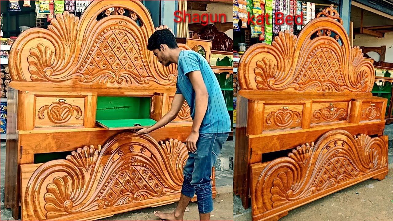 Shagun kat Bed palang Box new design 🛏️ wood furniture