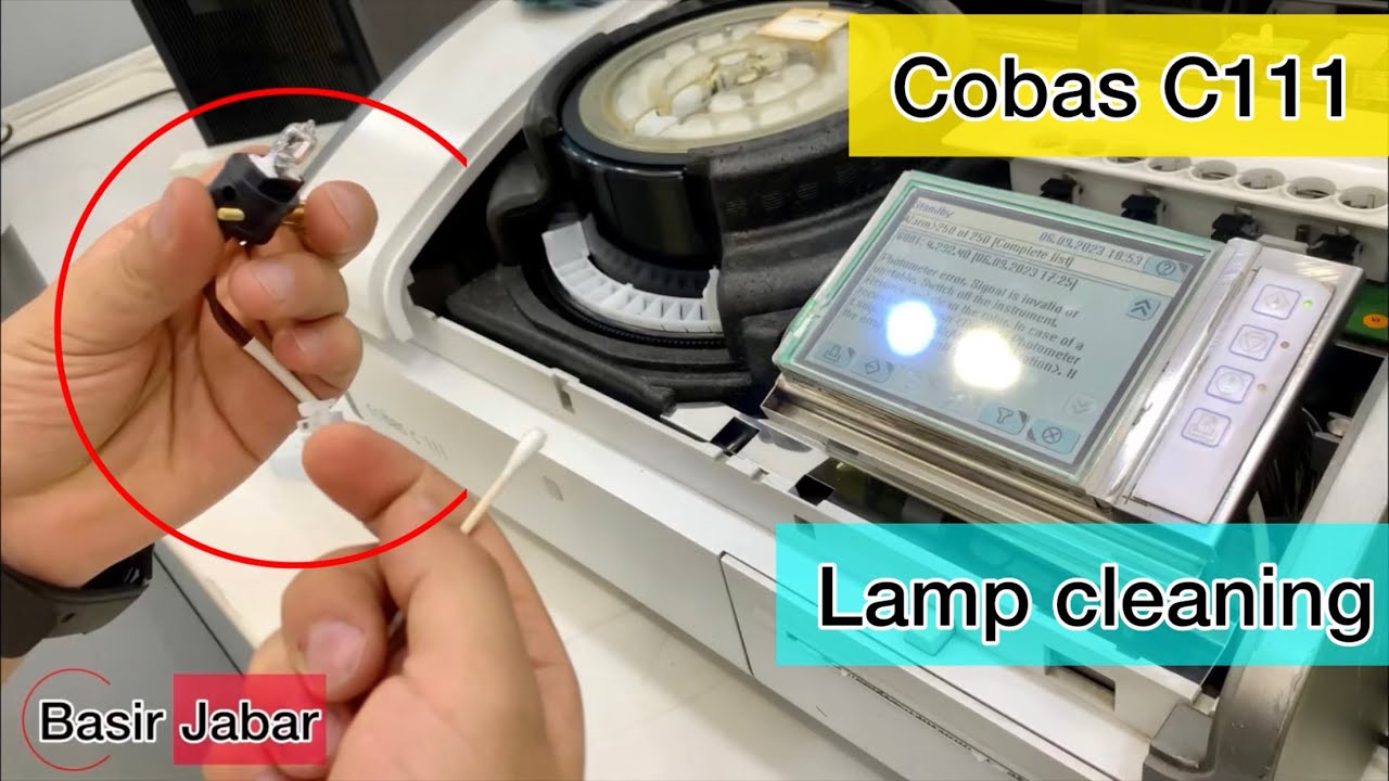 How to cleaning lamp of Cobas C111  پاککردنەوەی لامپی ( گڵۆپی ) کۆباس