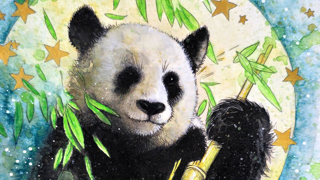Painting a Giant Panda in Watercolor Pencils - enhanced with ink and color pencils