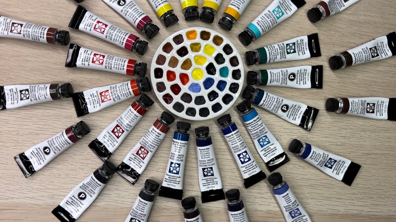 Filling the ETCHR MINI PALETTE with EVERY Daniel Smith Watercolor I Own