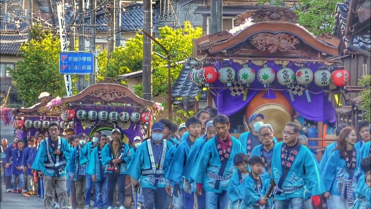 2024.4.27 与謝野町 加悦谷祭 岩屋 春祭り 宵宮 連曳き  屋台 (奥地組·宮本組·子安組·西林地組) 京都府 与謝郡