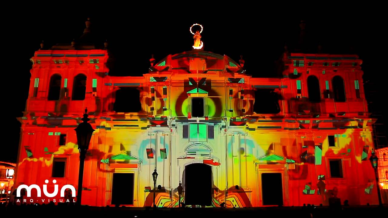 Mün - Festival Azul Darío - Videomapping en Catedral de León, Nicaragua