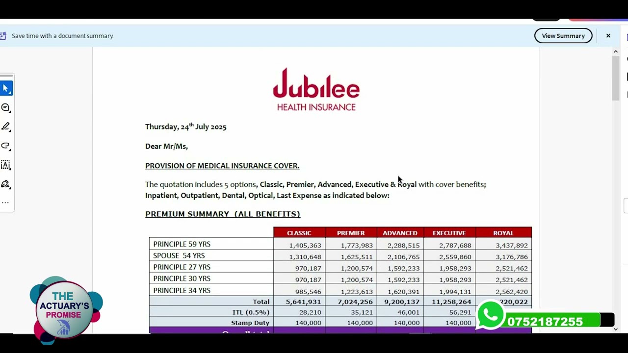 Jubilee Health J-Care medical insurance package in perspective