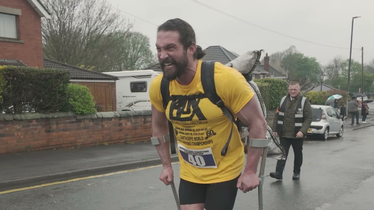 World Coal Carrying Championships 2025 - Joel On Crutches