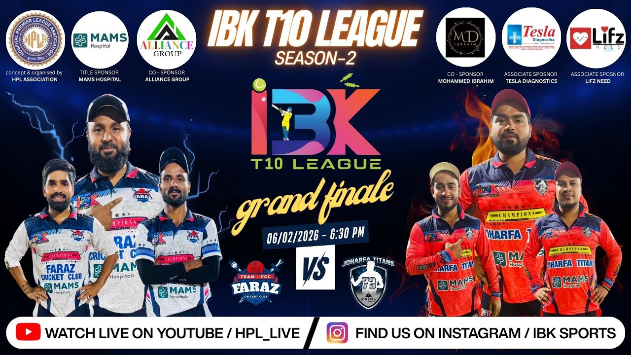 IBK T10 LEAGUE SEASON-2 | GRAND FINALE | ( FARAZ CC  v.s  JOHARFA TITANS )