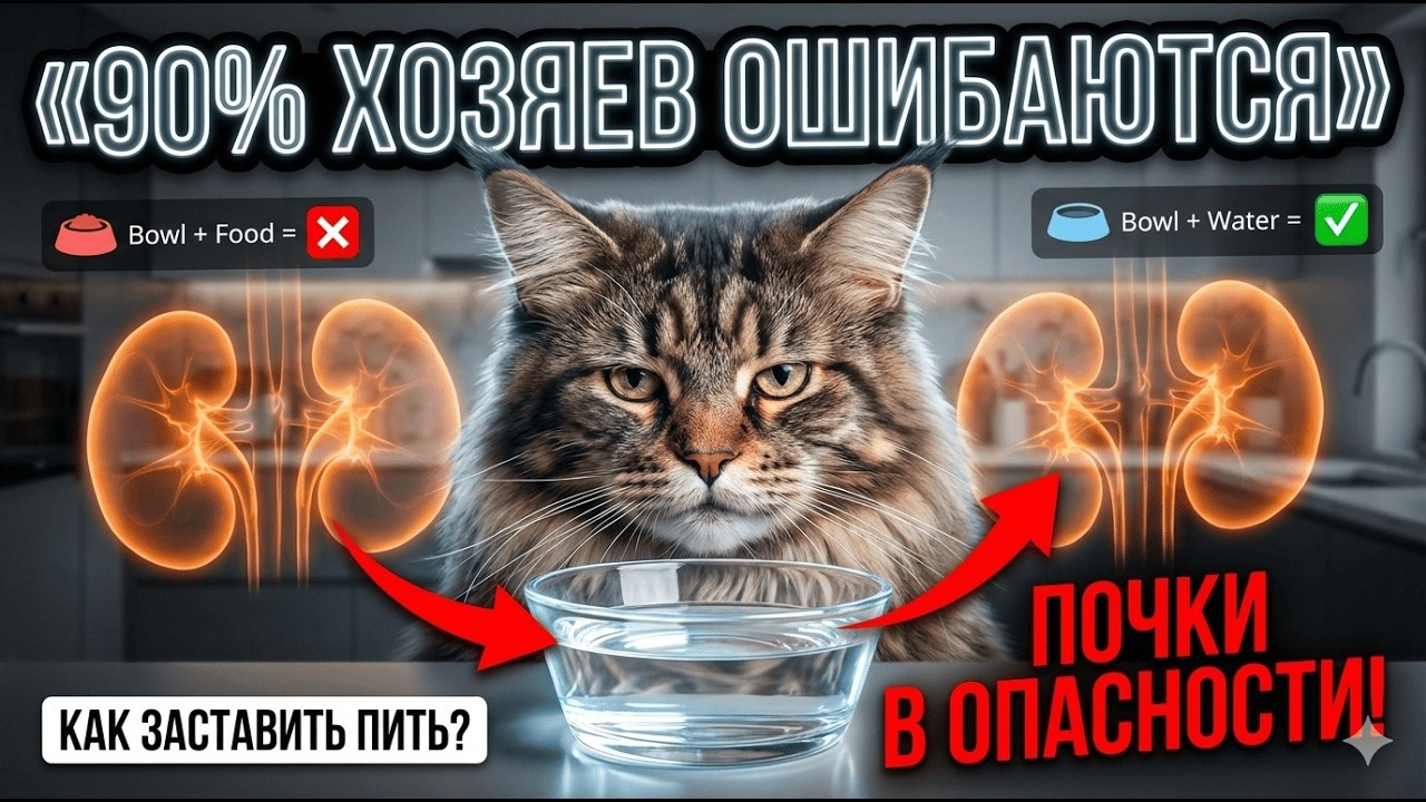 ПОЧКИ КОШКИ В ОПАСНОСТИ! Почему 90% владельцев годами незаметно гробят здоровье кошки!