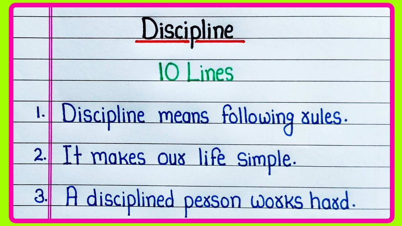 10 lines on Discipline Essay in English | Essay on Discipline 10 lines in English 