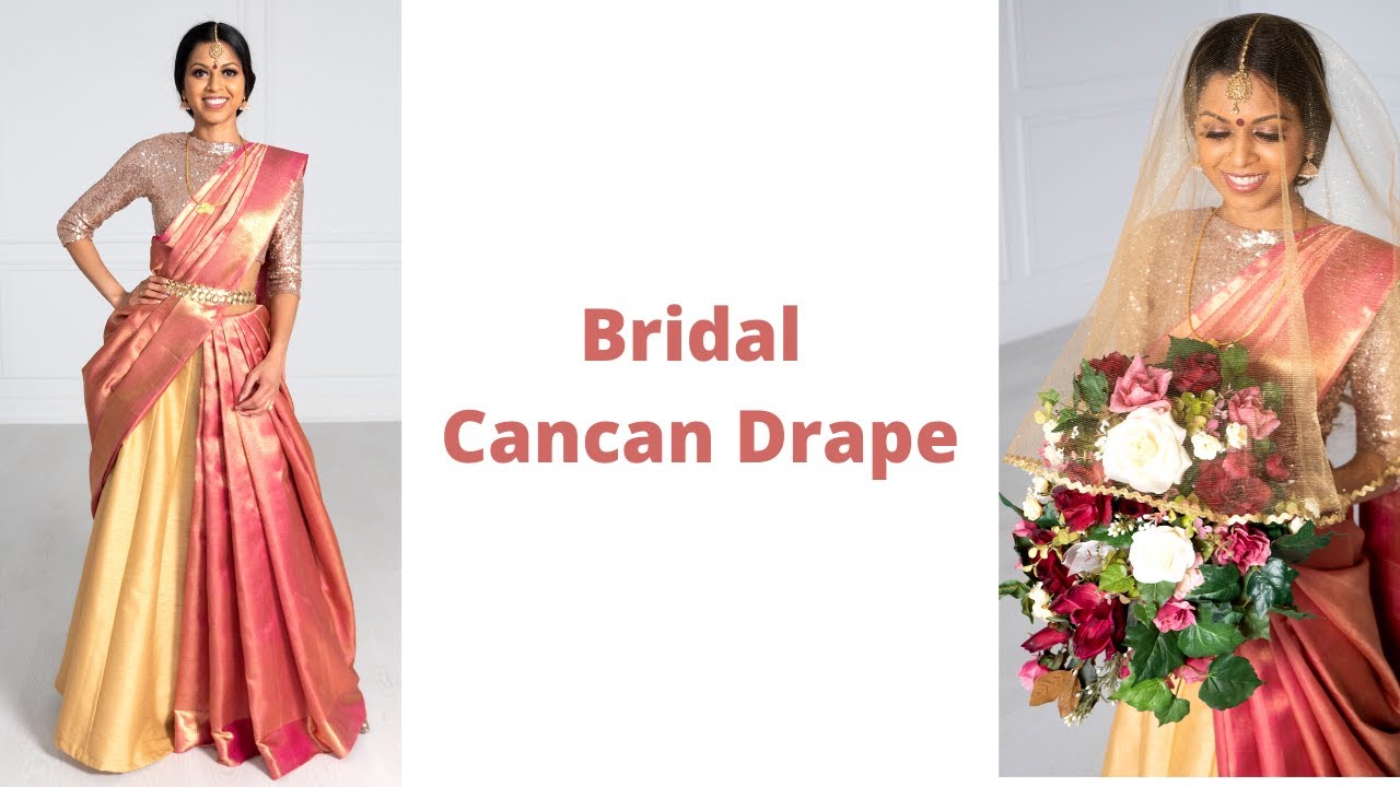 How to drape Wedding Cancan Saree | Easy Silk Saree Draping | Half Saree Wearing Styles