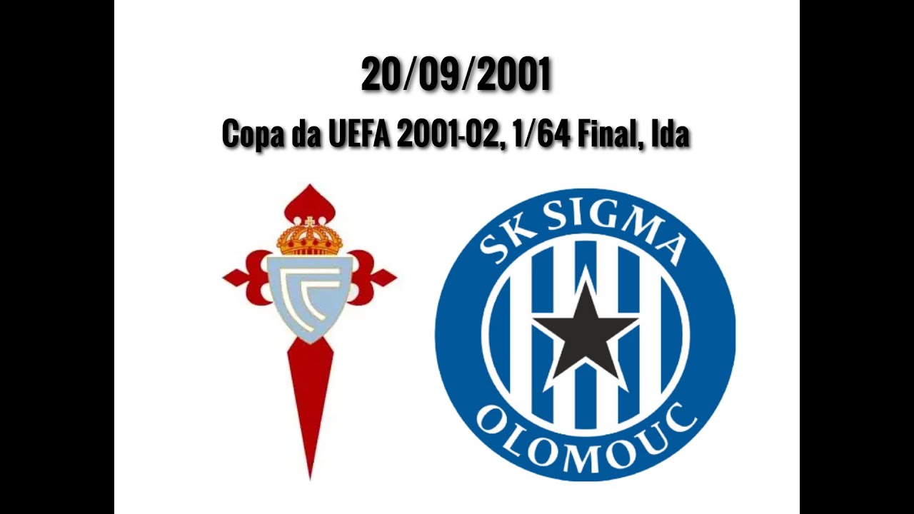 CELTA - SIGMA OLOMOUC, Copa da UEFA 2001-02, 1/64 Final, Ida. Partido completo.