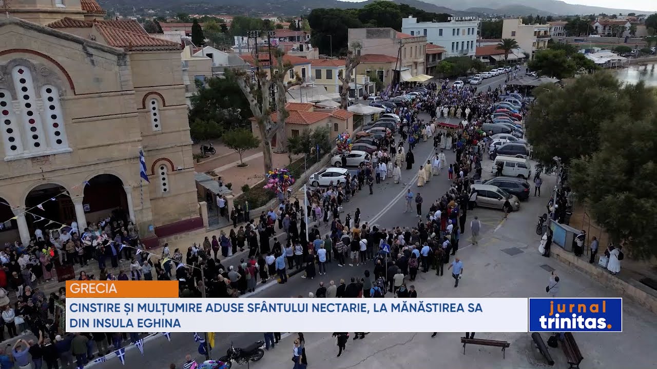 Cinstire și mulțumire aduse Sfântului Nectarie, la mănăstirea sa din Insula Eghina