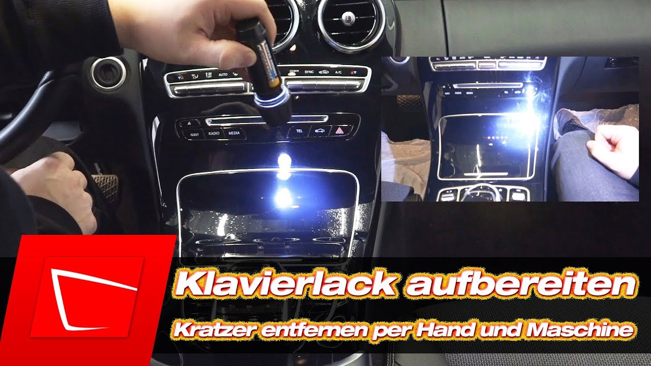 Klavierlack polieren und aufbereiten Fahrzeuginnenraum per Hand, Proxxon.Autotriz, CarPro ClearCut