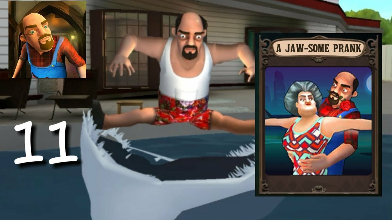 Scary stranger 3d Level 11 A Jaw-Some Prank