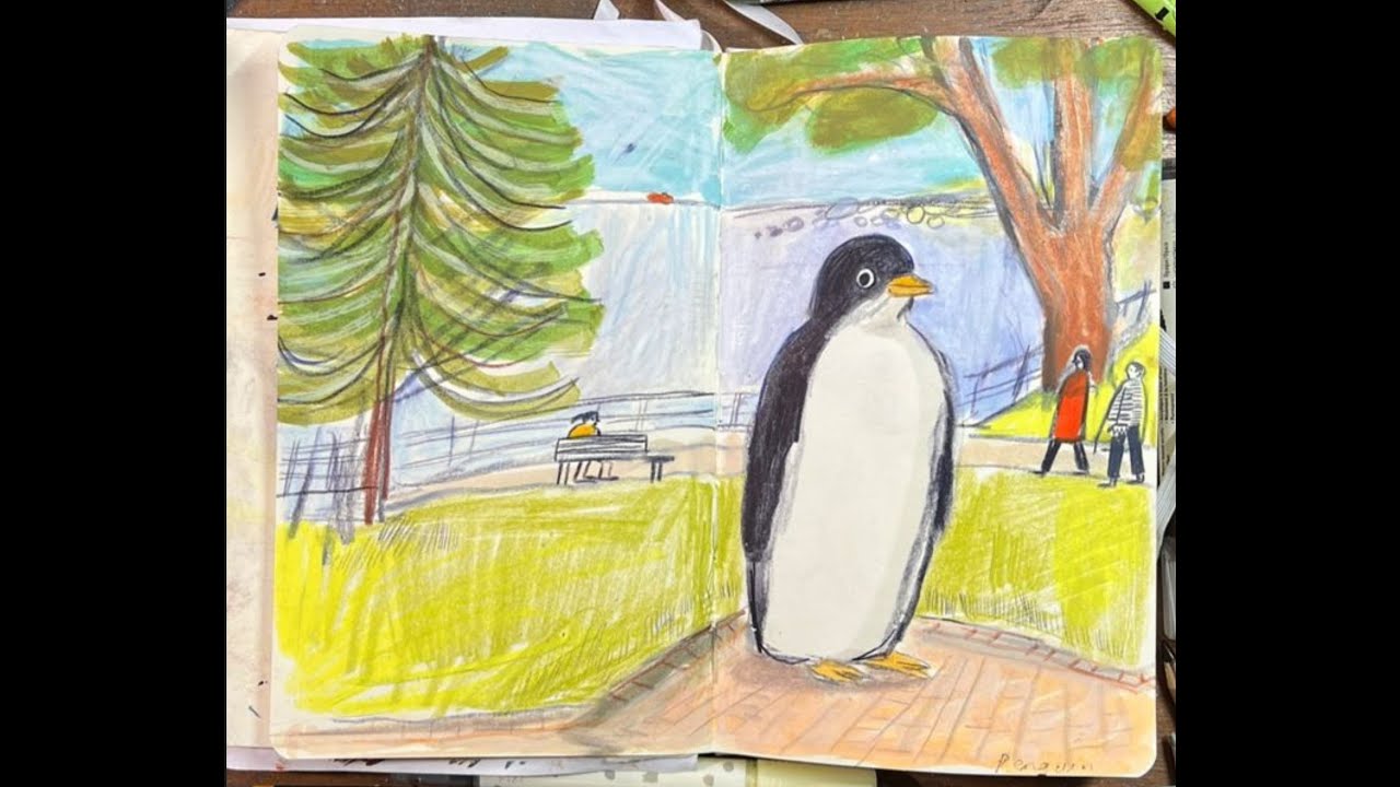 Emma Carlisle Sketches a Giant Penguin!