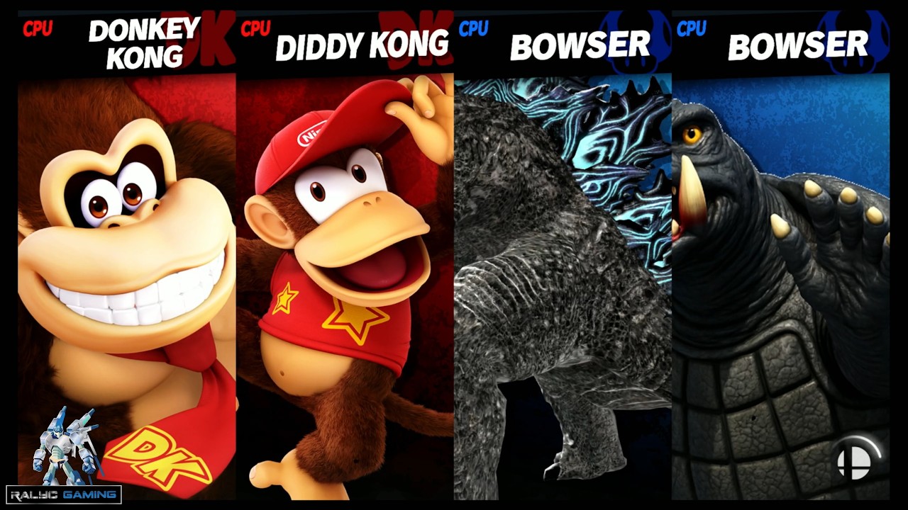 mega Battle: Bananzxa DK & Diddy Kong vs Godzilla & Gamera