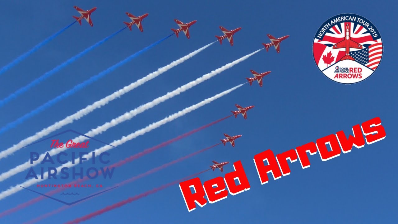 RAF Red Arrows Final US Tour Airshow .. Saturday Demo .. Great Pacific Airshow 2019 (4K)