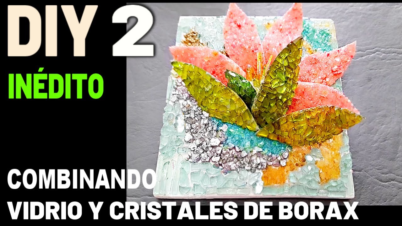 CUADRO /VIDRIOS ROTOS y CRISTALES CASEROS DE #borax /INEDITO