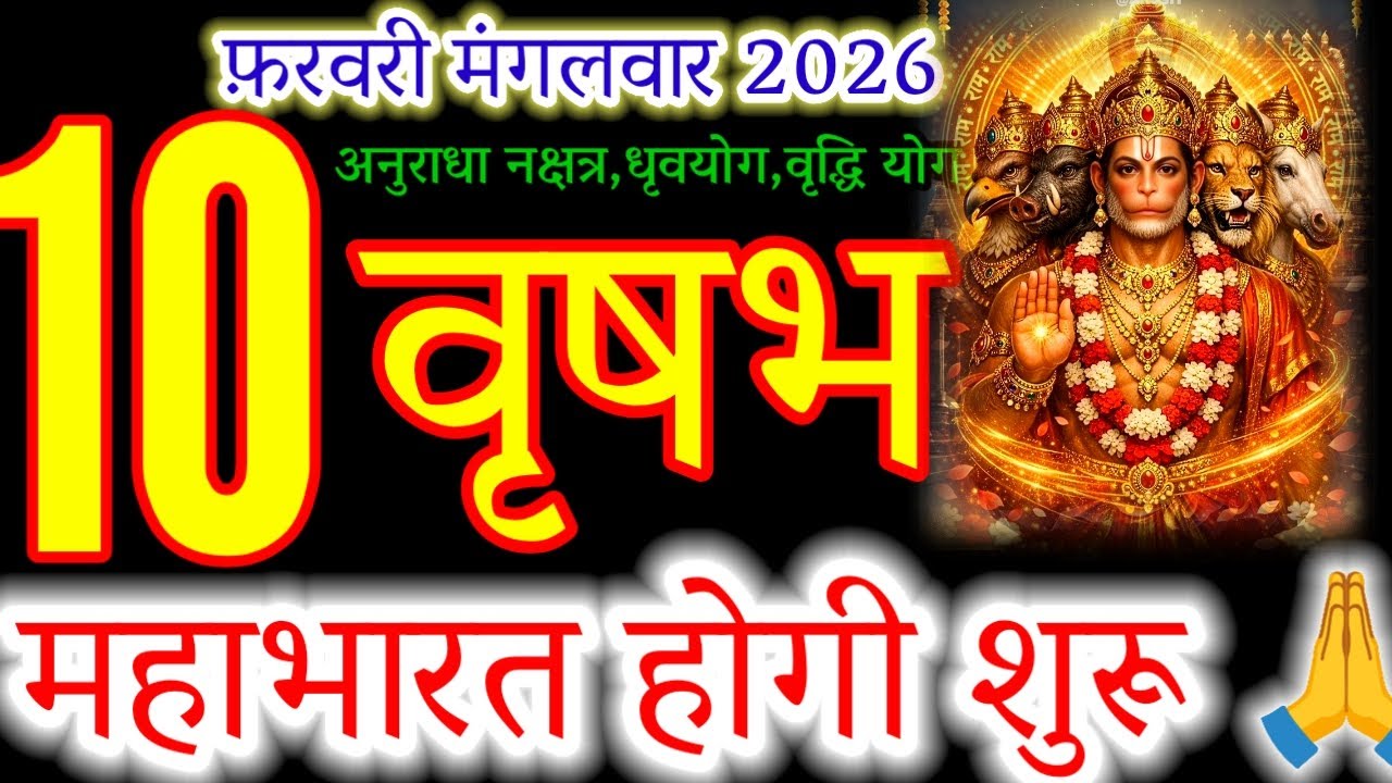 Taurus (Vrishabh Rashi) Horoscope: Why 10th February 2026 is Life-Changing?#वृषभ #tuesday#hanuman 