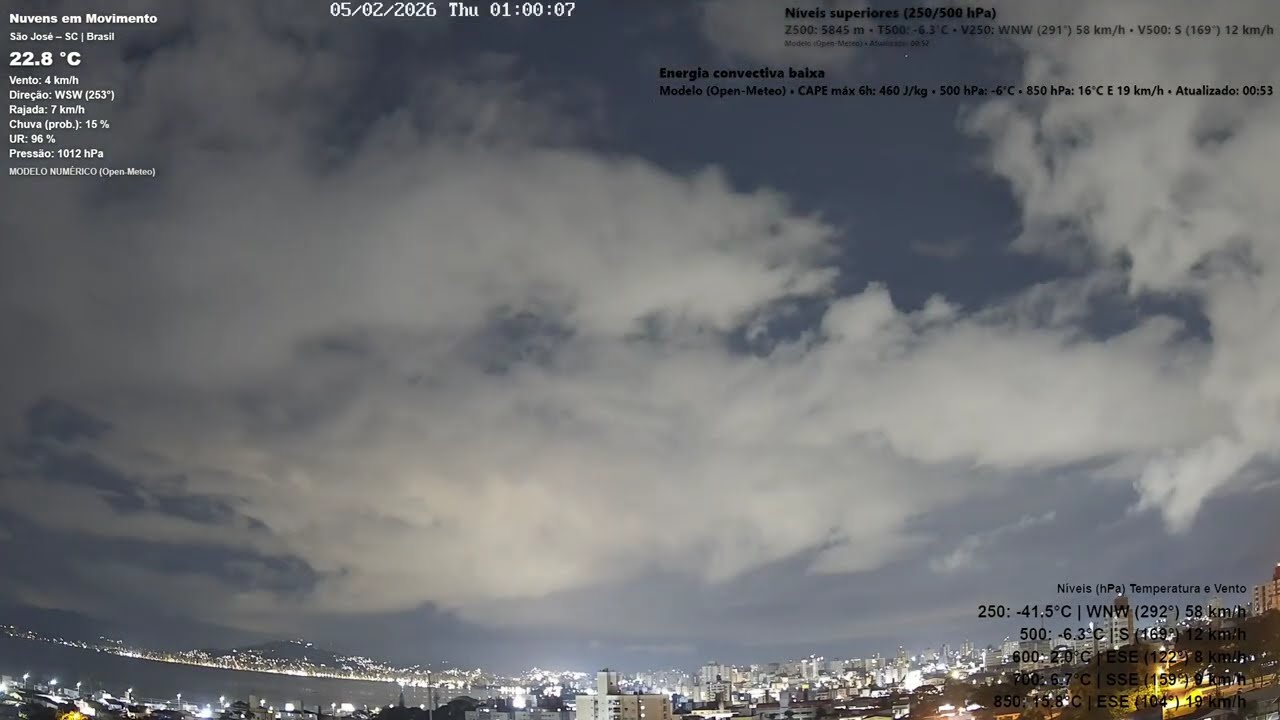 05/02/2026 - Time-lapse das Nuvens | Últimas 24h 