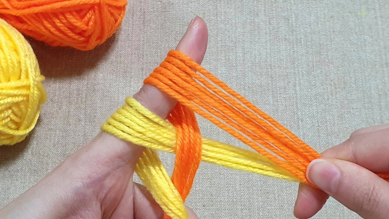 Super Easy Woolen Flower Making with Fingers - Hand Embroidery Design Trick - Amazing Sewing Hack