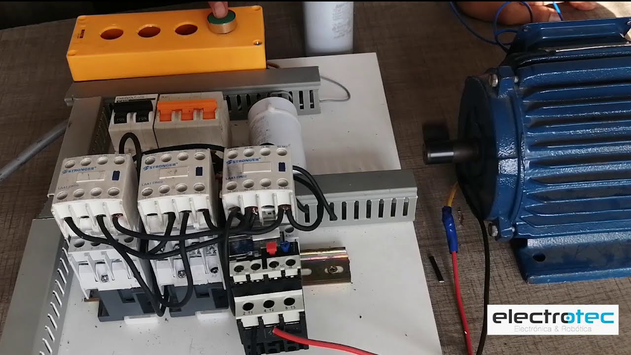 Encender y apagar un MOTOR TRIFÁSICO con un solo pulsador