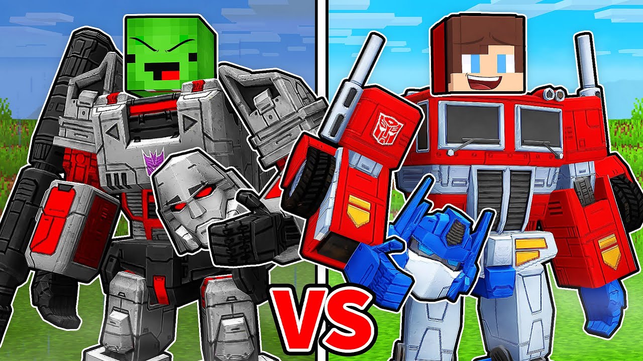 JJ and Mikey Became TRANSFORMERS in Minecraft - Maizen