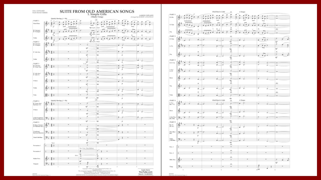 Suite from Old American Songs by Aaron Copland | Arr. Robert Longfield
