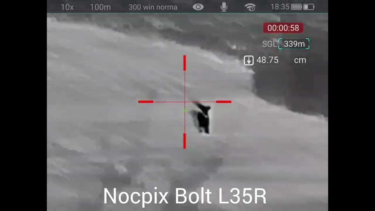 Nocpix Bolt L35R наблюдение на Благороден елен 340м и сърни на 150м