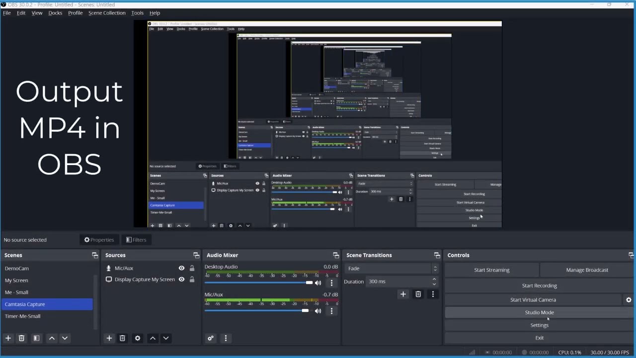 How to have OBS Studio output MP4 instead of MKV files.