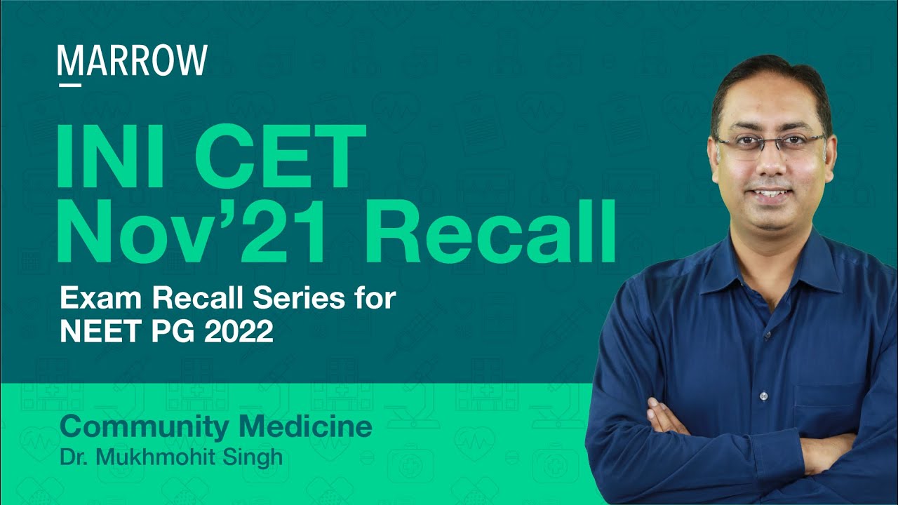 Exam Recall Series (INI CET Nov '21) - Community Medicine