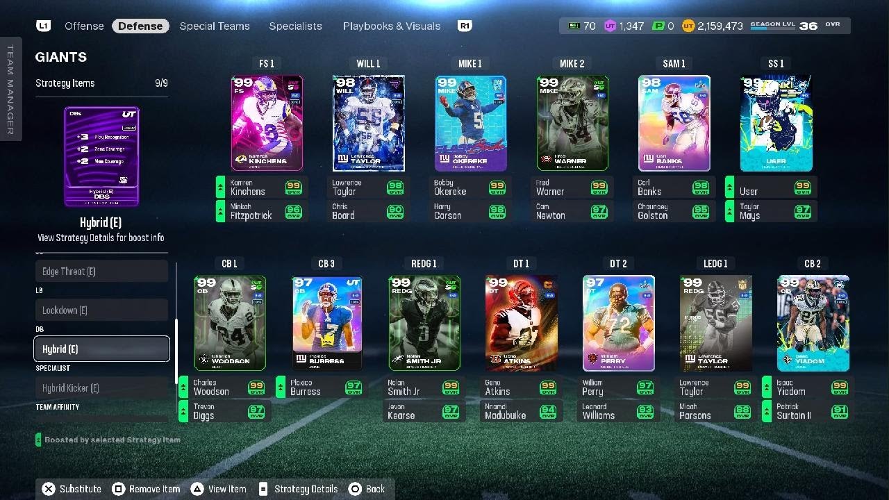 Madden NFL 26 HELP ON STRADEGY ITEMS AND THEME TEAMS