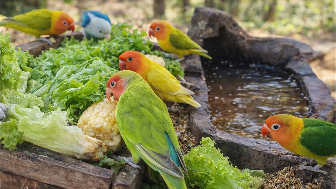 Lovebird Colorful 💚❤️#lovebirds #sunconure #parrotlover #birds #cutelovebird