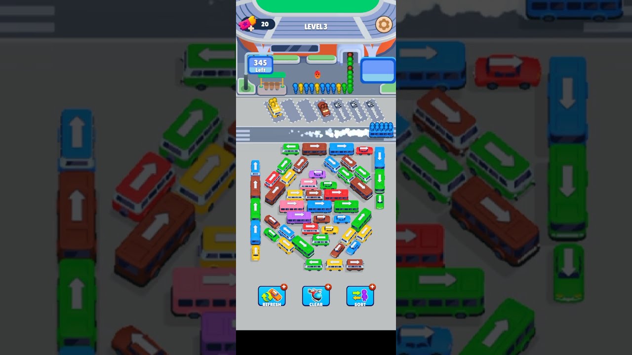 Bus Sort Car Parking Jam level 3 | GAME Walkthrough