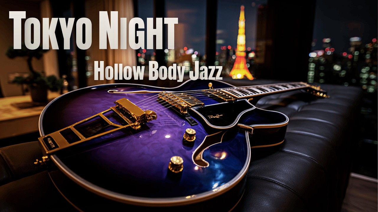Tokyo Night Jazz Guitar – Warm Hollow Tone for a Smooth Downshift (2 Hours)