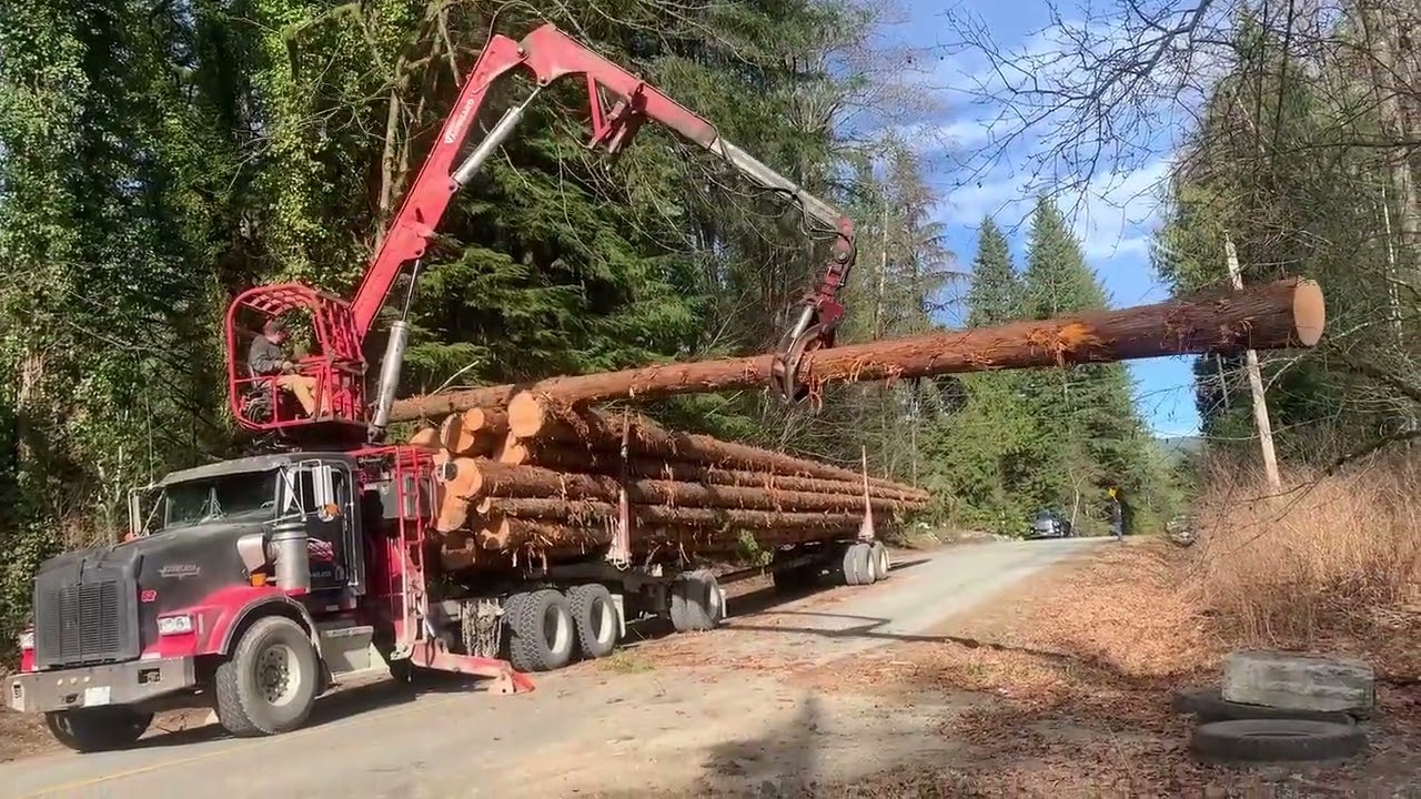 Self Loading Logging Truck Poles