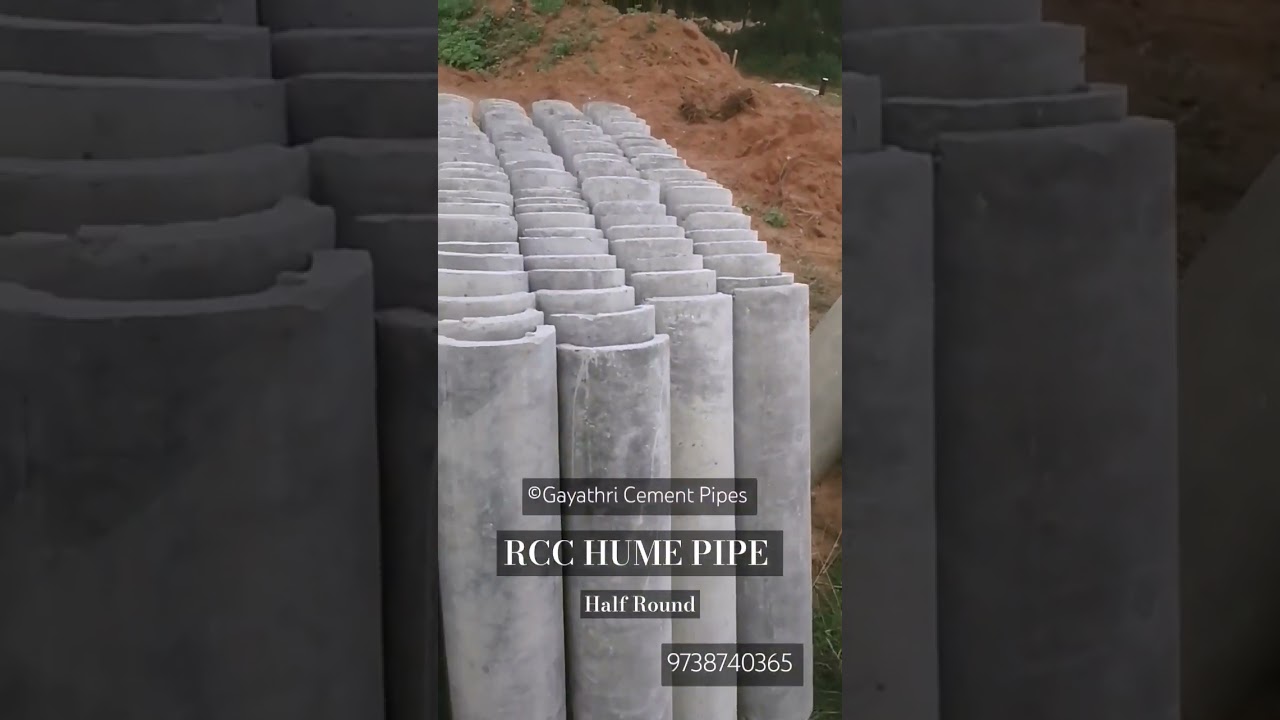 RCC Cement Pipe - Half Round Gayathri Cement Pipes #cement #pipe #rcc #civilengineering #engineer