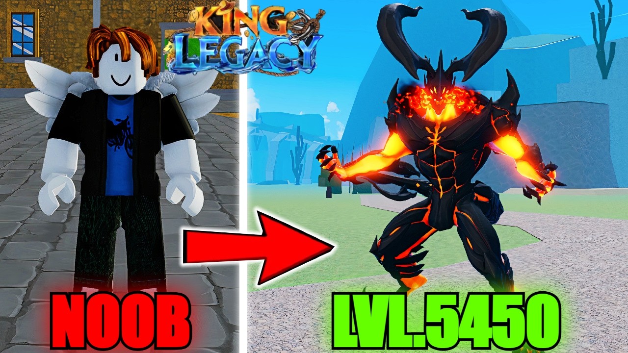 Noob to Max Level Using DEMON Fruit In King Legacy (Roblox)